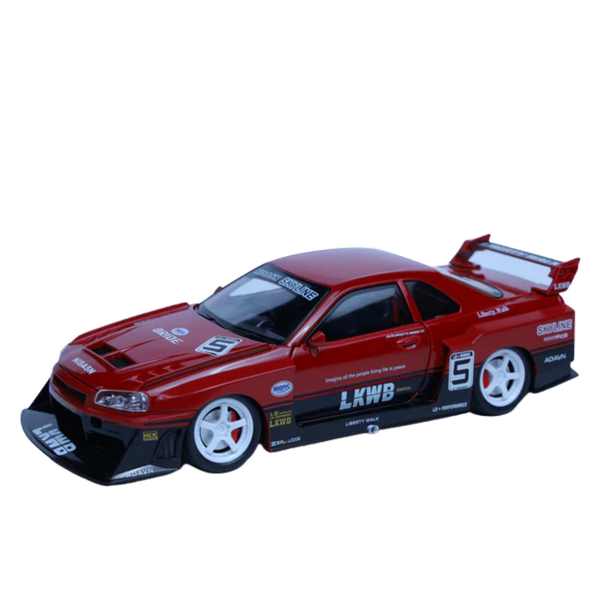 Nissan Skyline GT-R SE Red 1:22 Scale Diecast Model Car | Openable Doors & Lights