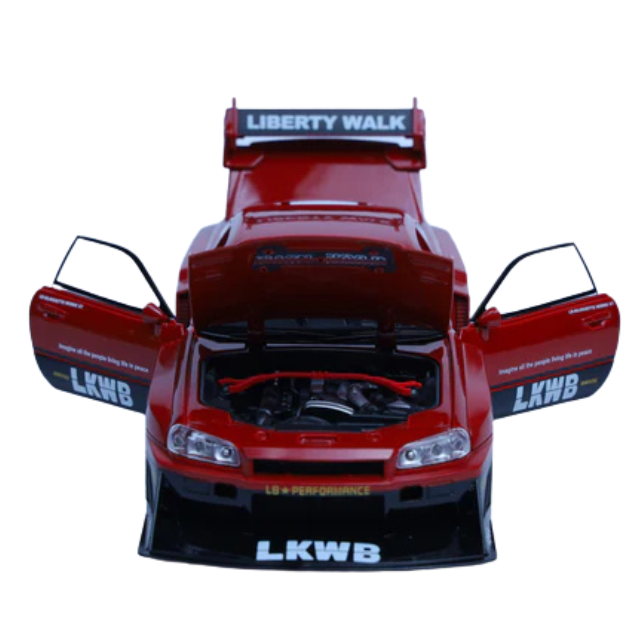 Nissan Skyline GT-R SE Red 1:22 Scale Diecast Model Car | Openable Doors & Lights