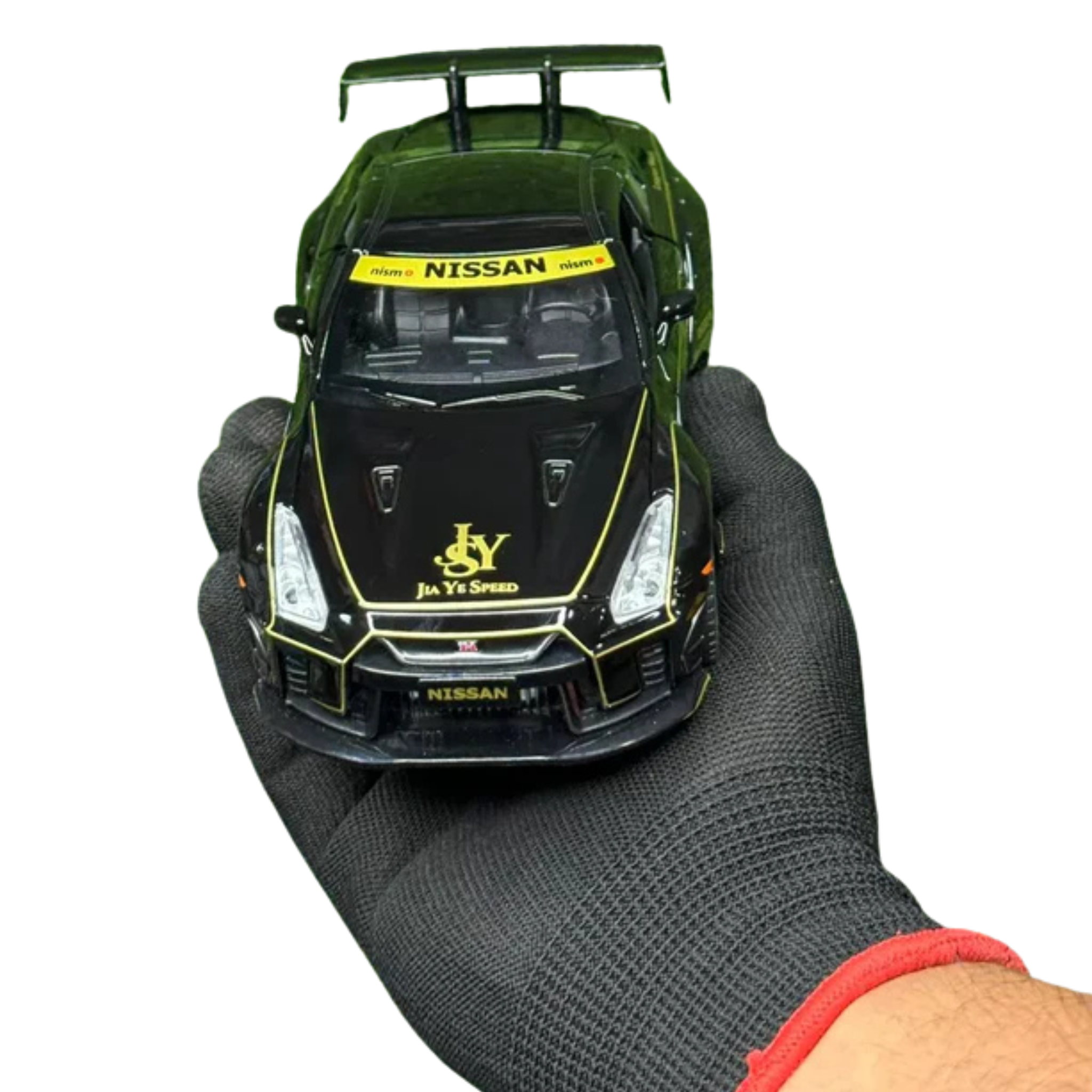Nissan GTR R35 Diecast 1:22 | Pullback, Doors Open, Sound & Light – Black