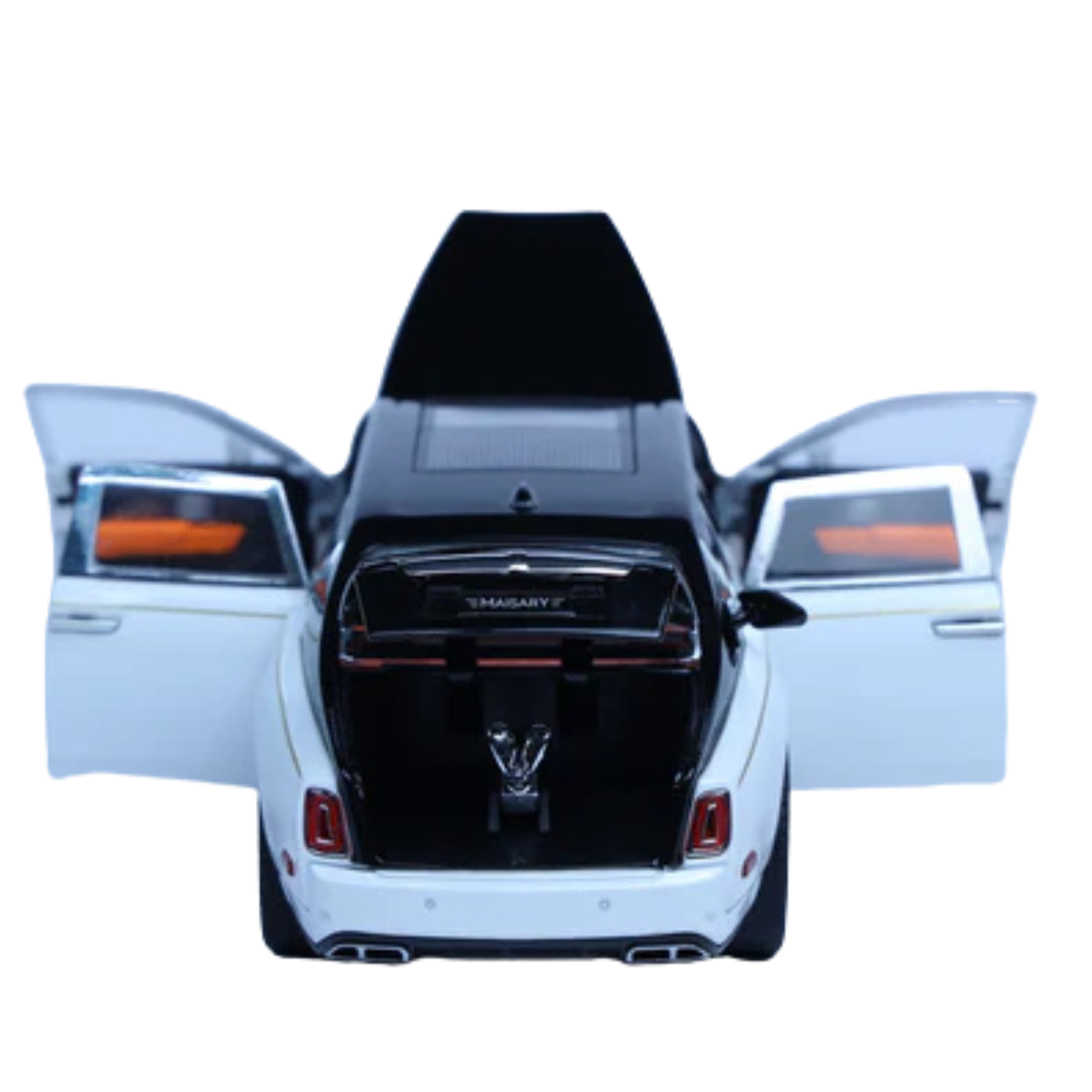 Rolls-Royce Phantom White-Black 1:22 Scale Diecast Model Car | Luxury Collectible with Openable Doors & Lights