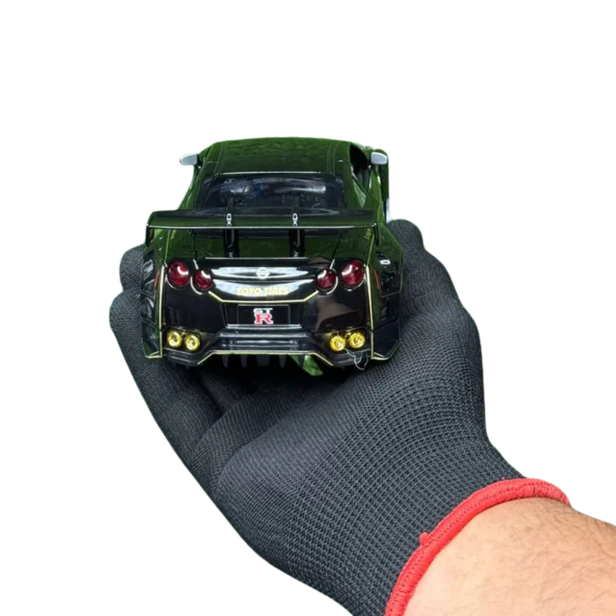Nissan GTR R35 Diecast 1:22 | Pullback, Doors Open, Sound & Light – Black