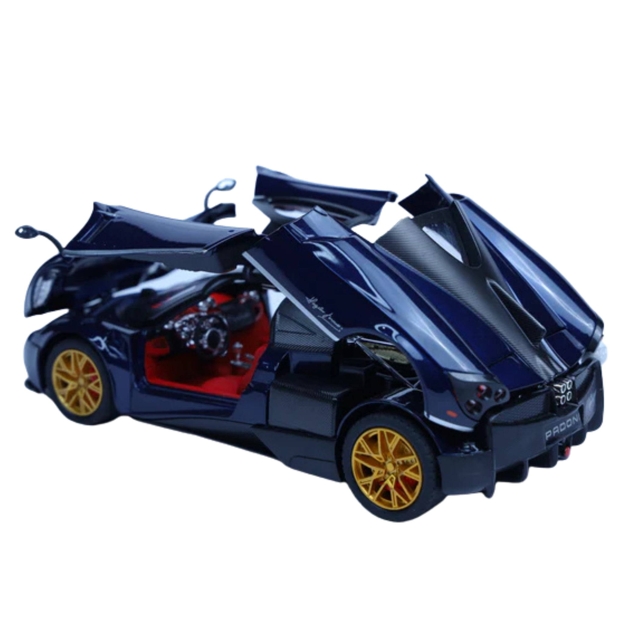 Pagani Huayra Blue 1:24 Scale Diecast Model Car | Openable Doors & Lights | Exotic Hypercar Collectible