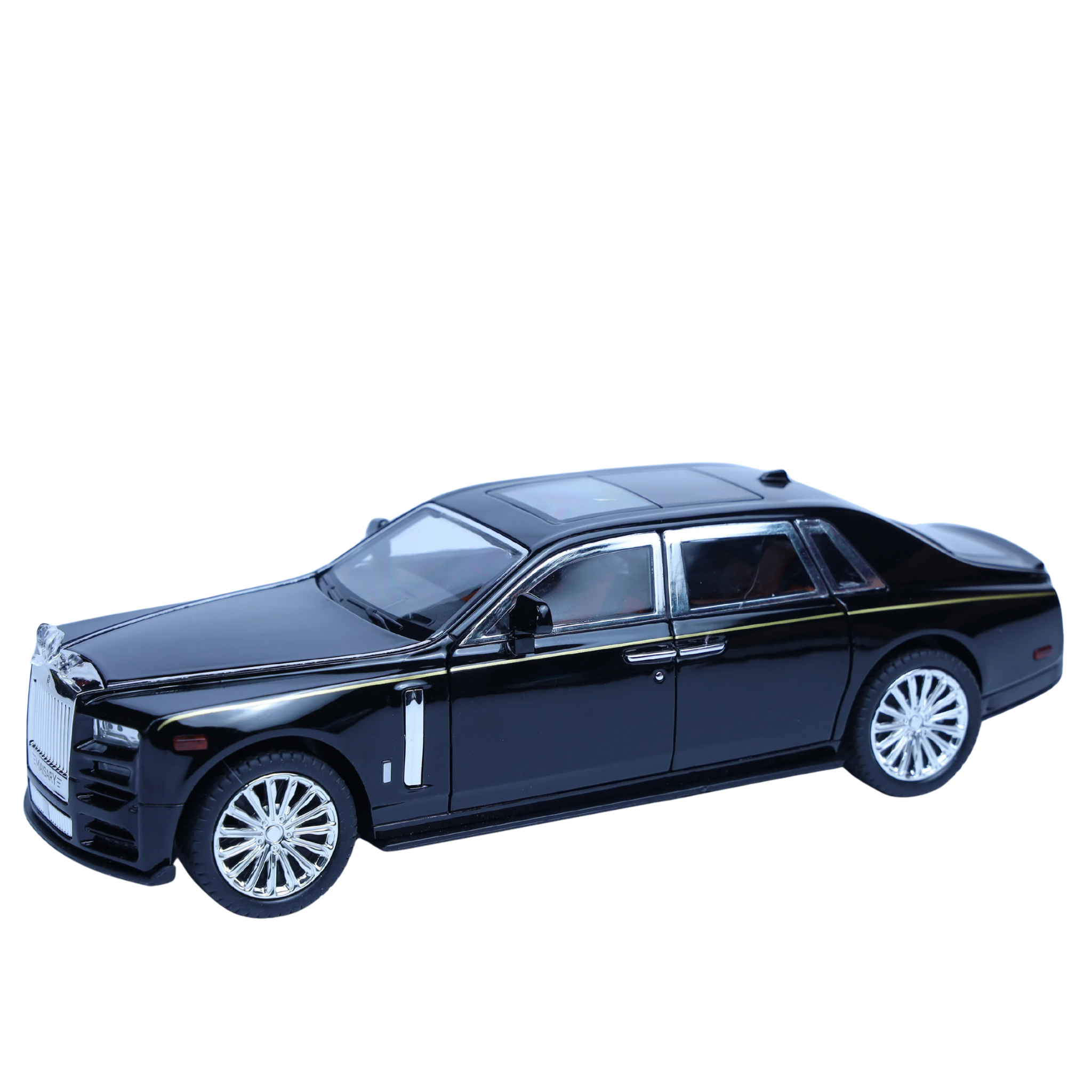 Rolls-Royce Phantom Black 1:22 Scale Diecast Model Car | Luxury Collectible with Openable Doors & Lights