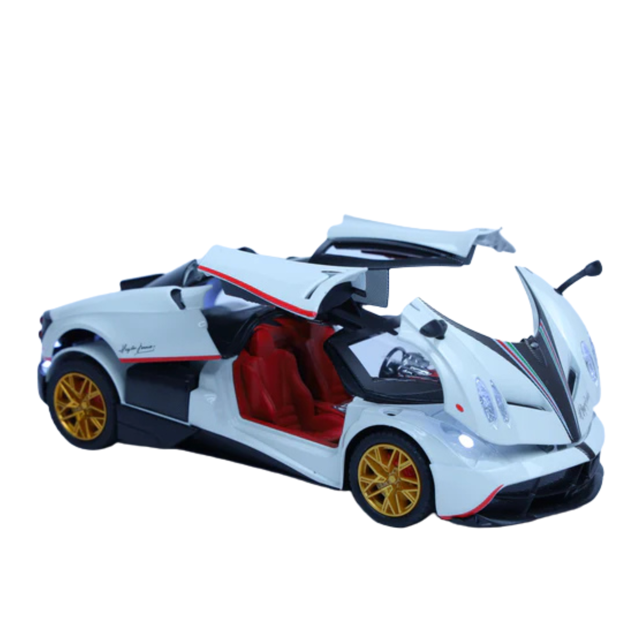 Pagani Huayra White 1:24 Scale Diecast Model Car | Openable Doors & Lights | Exotic Hypercar Collectible