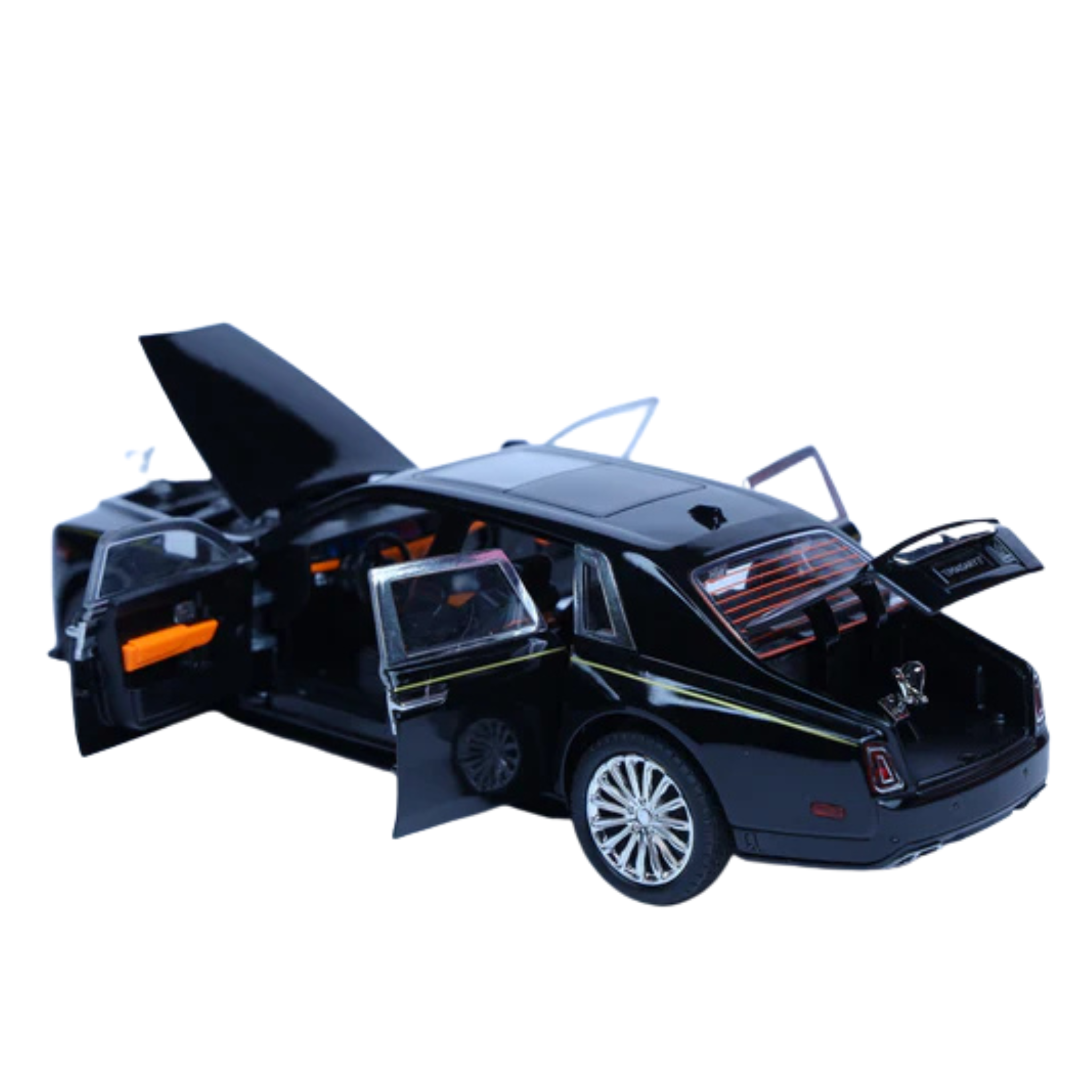 Rolls-Royce Phantom Black 1:22 Scale Diecast Model Car | Luxury Collectible with Openable Doors & Lights