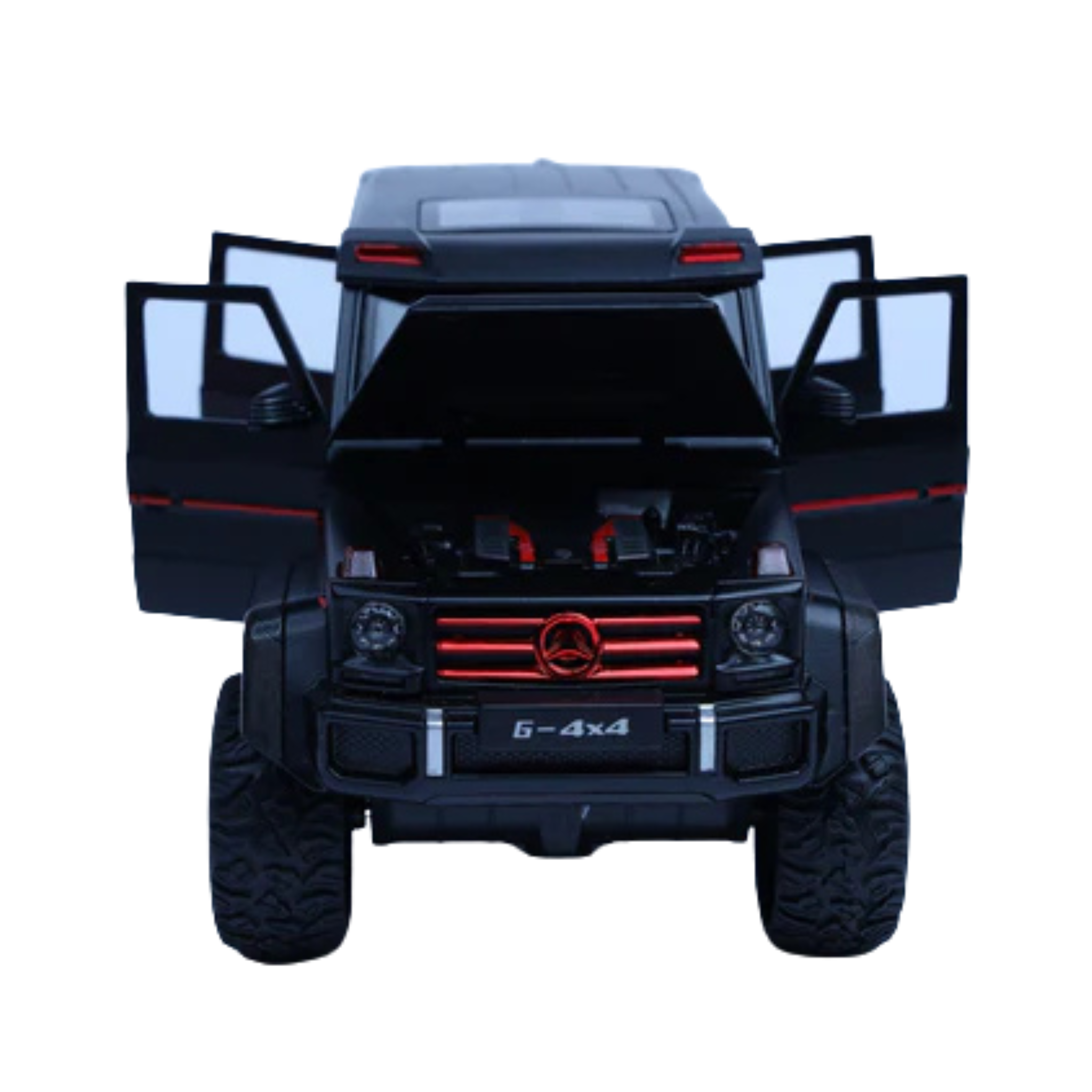 Mercedes-Benz G-Class 4x4 Matte Black 1:24 Scale Diecast Model | Openable Doors & Lights | Luxury SUV Collectible