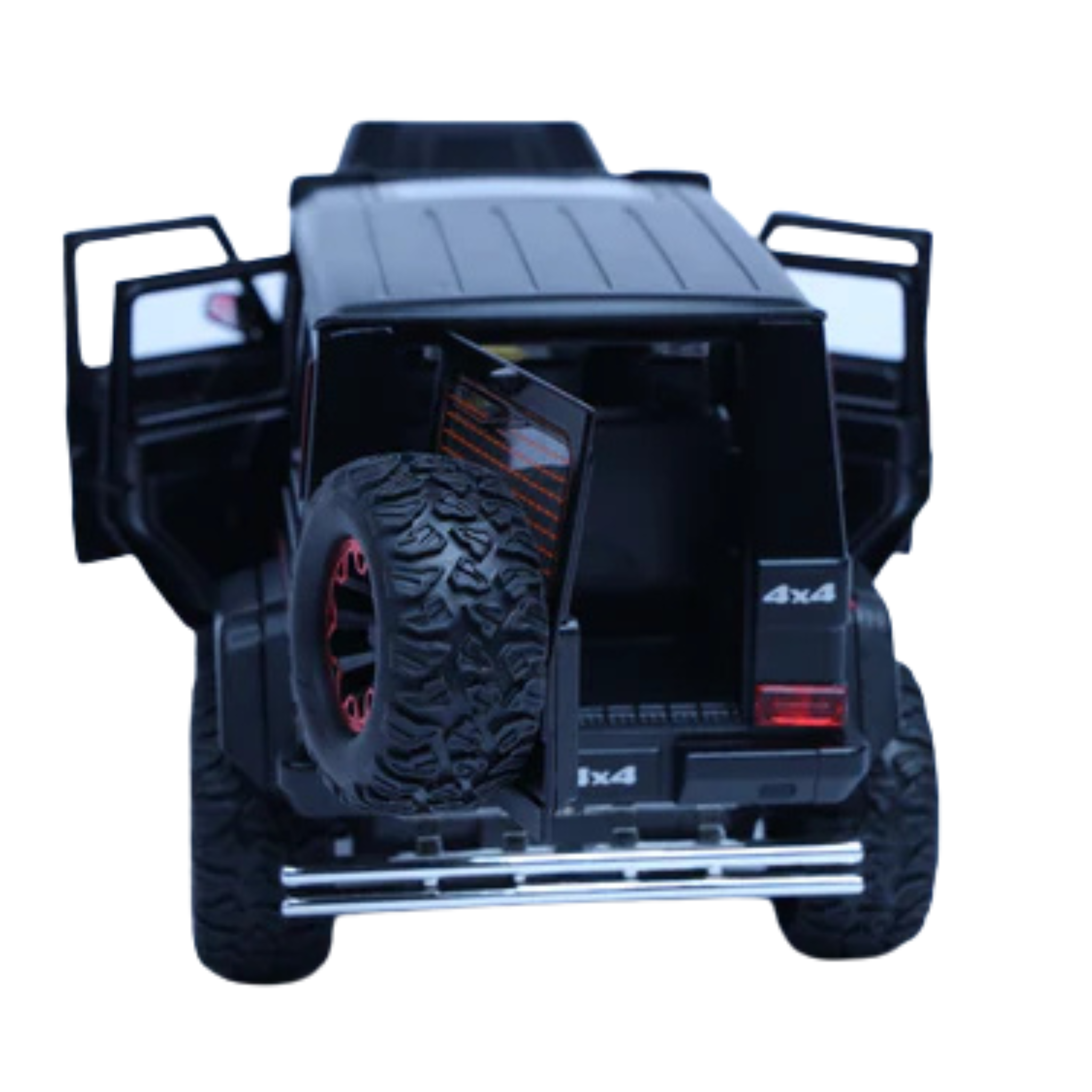 Mercedes-Benz G-Class 4x4 Matte Black 1:24 Scale Diecast Model | Openable Doors & Lights | Luxury SUV Collectible