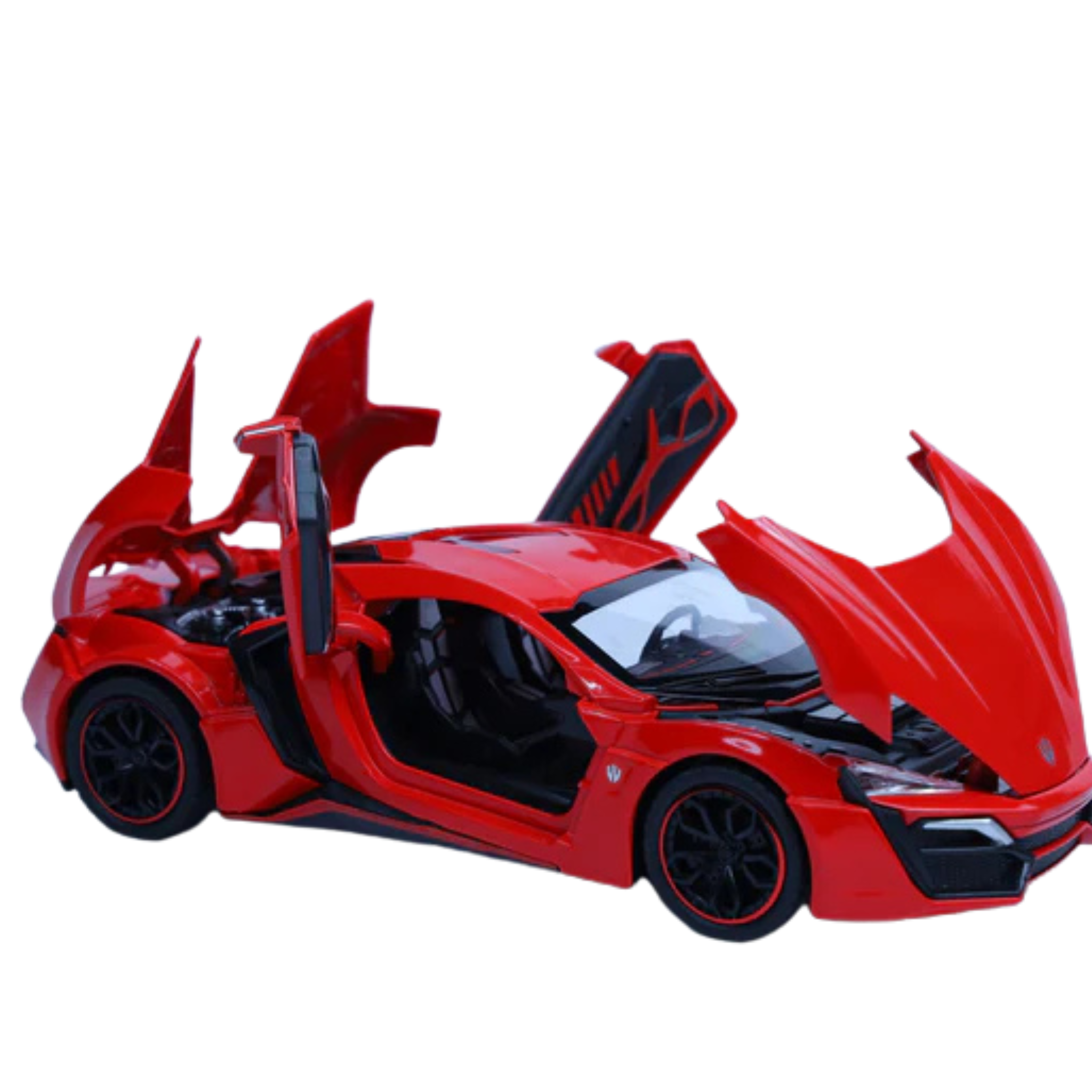 Lykan Hypersport Red 1:24 Scale Diecast Model Car | Openable Doors & Lights | Exotic Hypercar Collectible