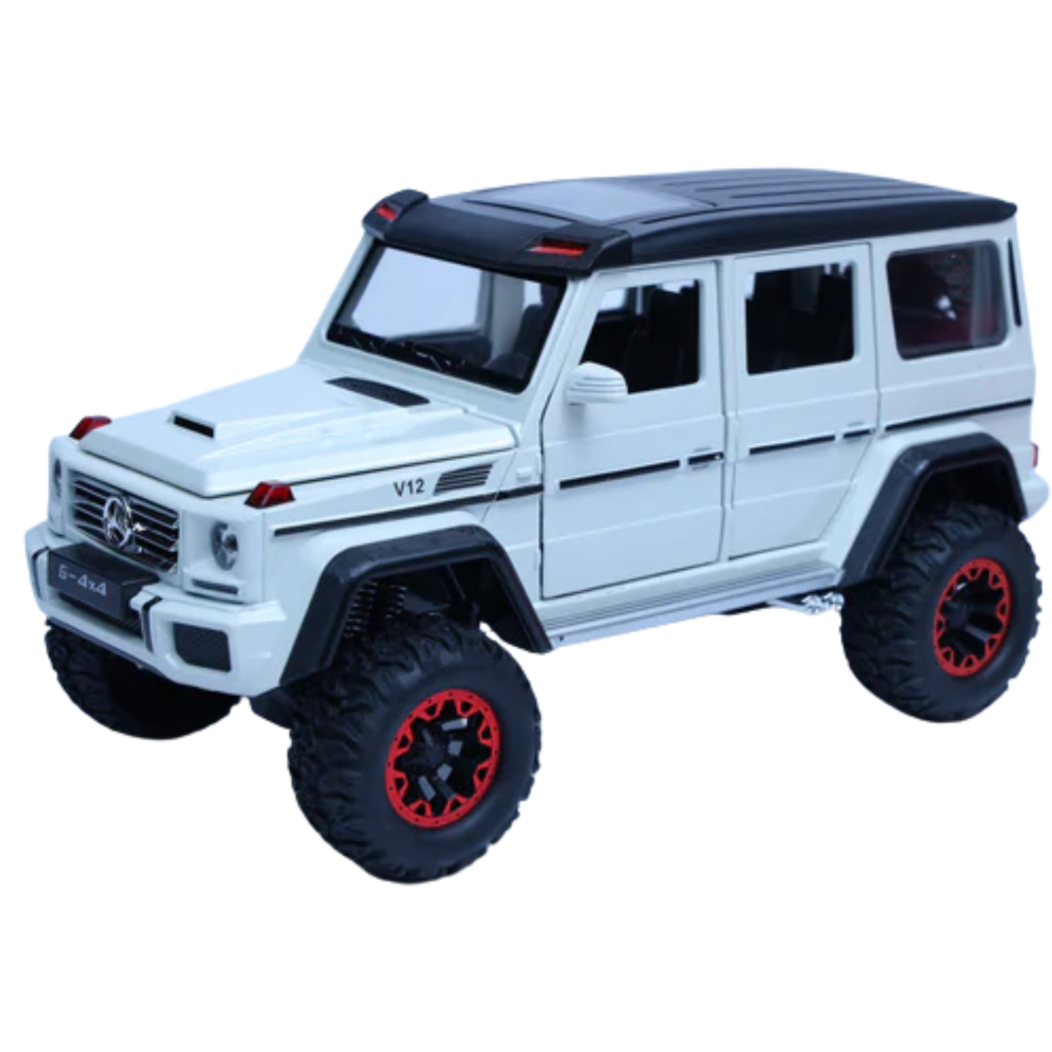 Mercedes-Benz G-Class 4x4 White 1:24 Scale Diecast Model | Openable Doors & Lights | Luxury SUV Collectible
