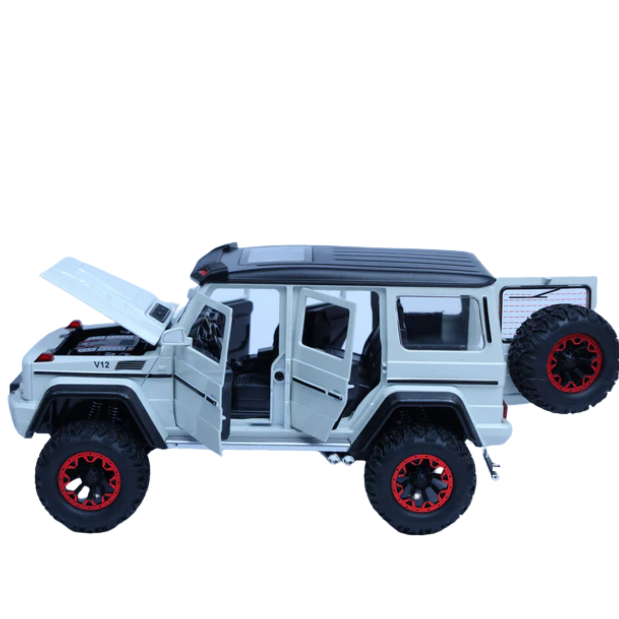 Mercedes-Benz G-Class 4x4 White 1:24 Scale Diecast Model | Openable Doors & Lights | Luxury SUV Collectible