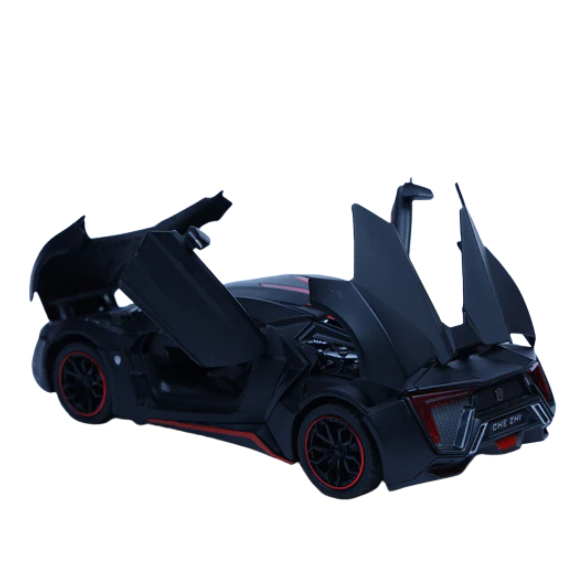 Lykan Hypersport Matte Black 1:24 Scale Diecast Model Car | Openable Doors & Lights | Exotic Hypercar Collectible