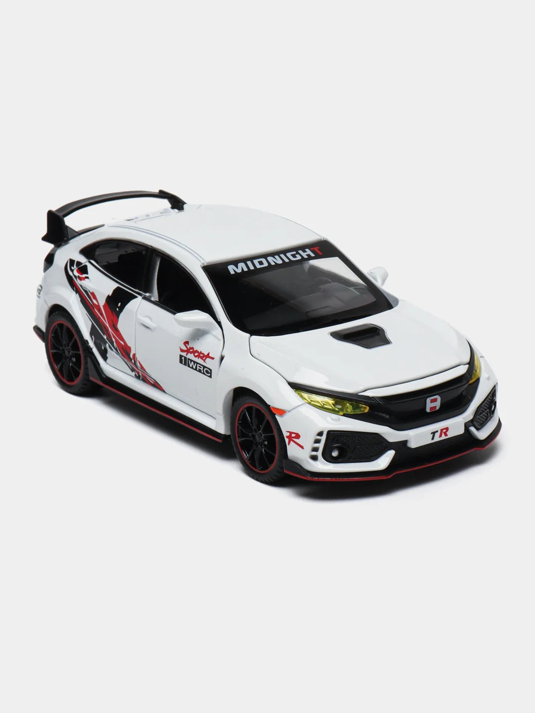 Honda Civic white 1:32 Scale Diecast Model Car | Working Lights & Doors | Premium Metal Collectible