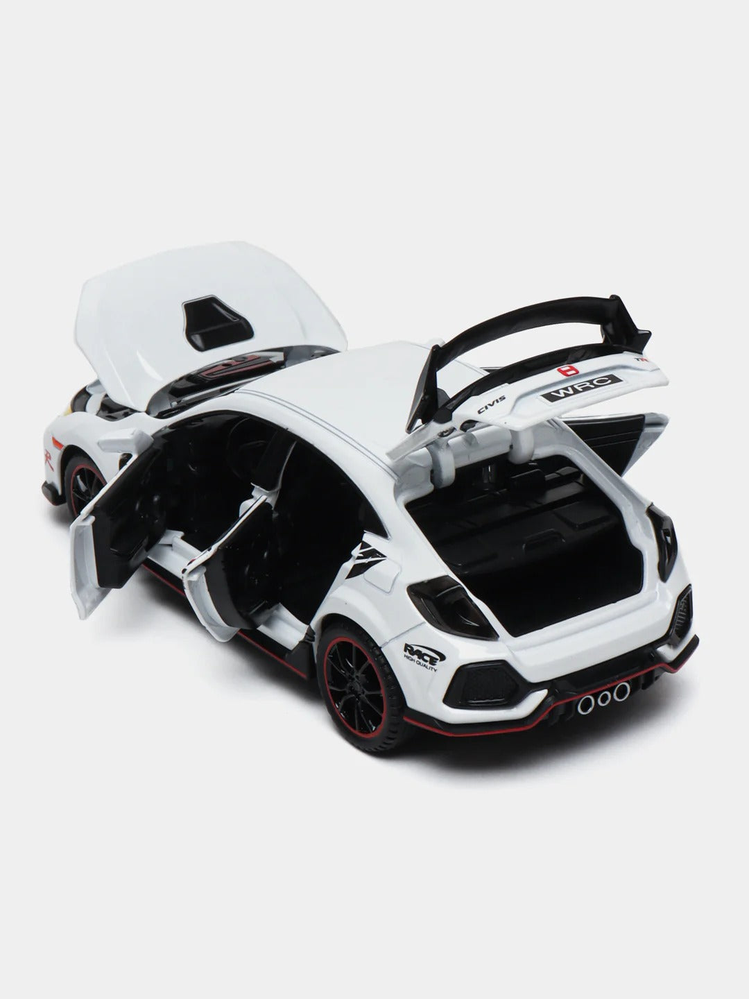 Honda Civic white 1:32 Scale Diecast Model Car | Working Lights & Doors | Premium Metal Collectible
