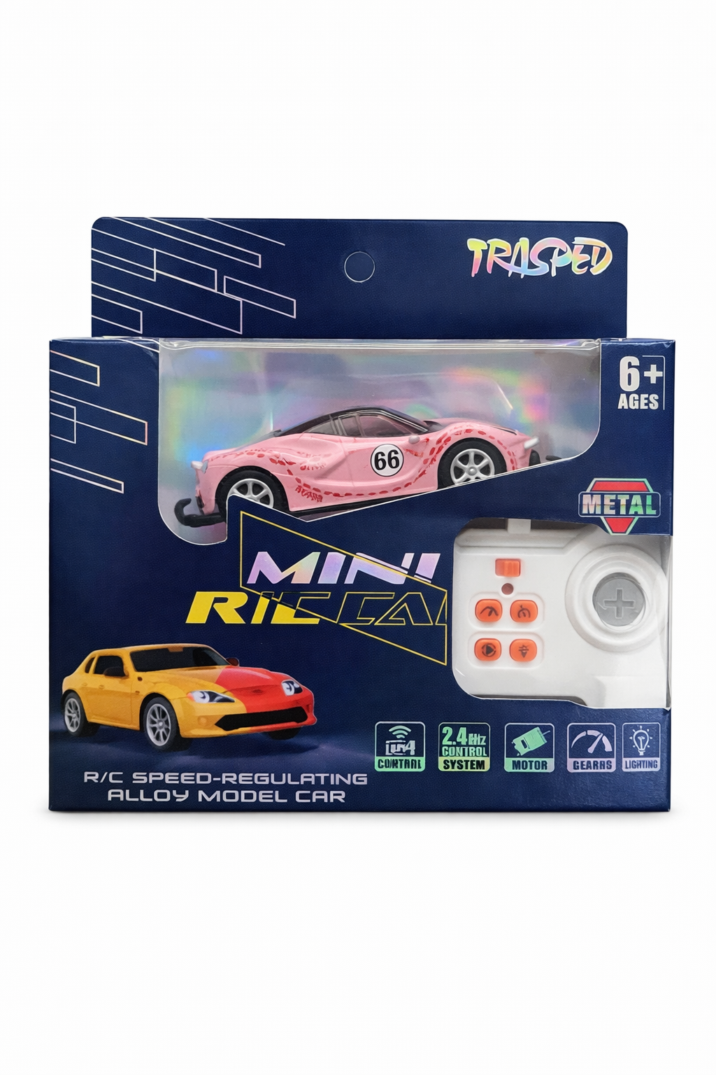 Trasped Ferrari Mini RC Supercar – 2.4GHz Remote Control Metal Racing Toy Car (Pink)