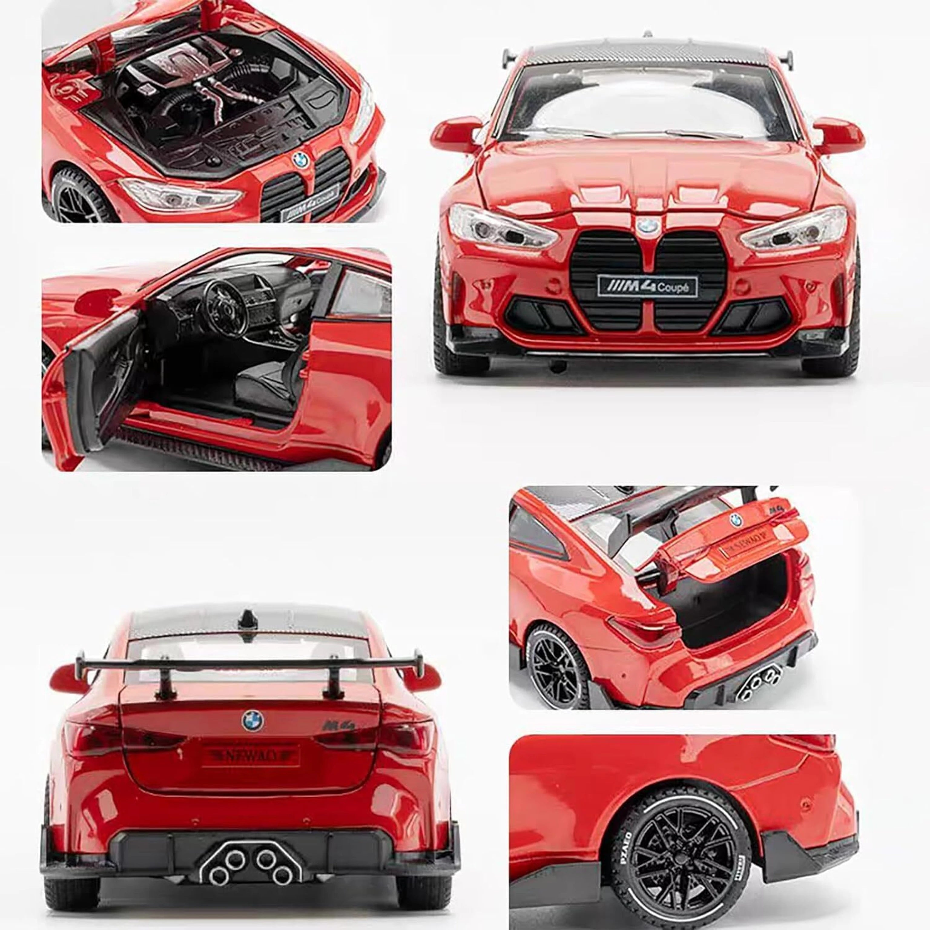 BMW M4 Coupe 1:32 Scale Diecast Alloy Model Car | Pull Back | Openable Doors, Hood & Trunk