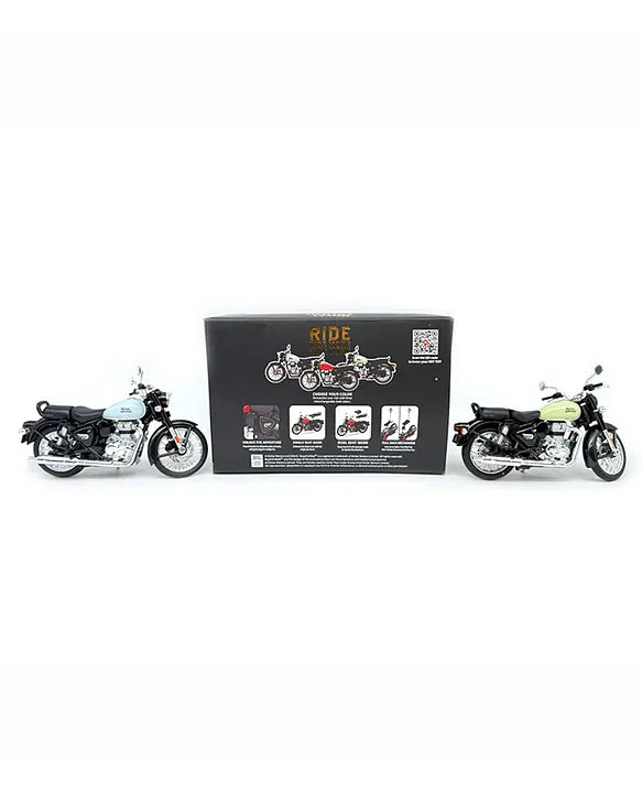 Royal Enfield Classic 350 Diecast Bike 1:15 Scale – Premium Metal Motorcycle Model with Interchangeable Fuel Tanks & Pull-Back Action