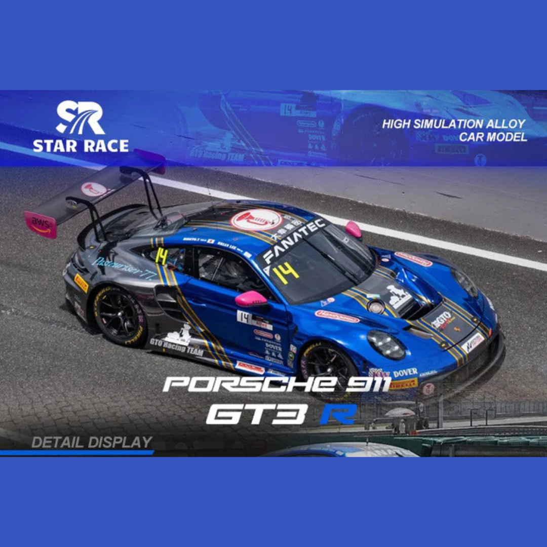 Star Race Porsche 911 GT3 R #14 GT6 Racing Blue/Black 1:64 Diecast Motorsport Car - SR64038