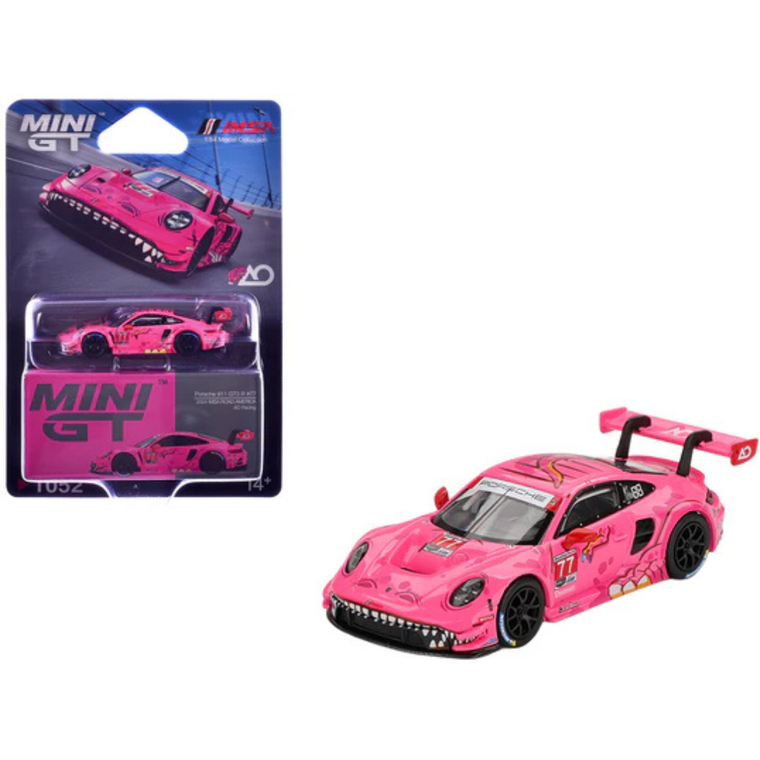 Mini GT Porsche 911 GT3 R #77 AO Racing Roxy Pink 2024 IMSA Road America - MGT01052-BL - Blister Version (Imported)