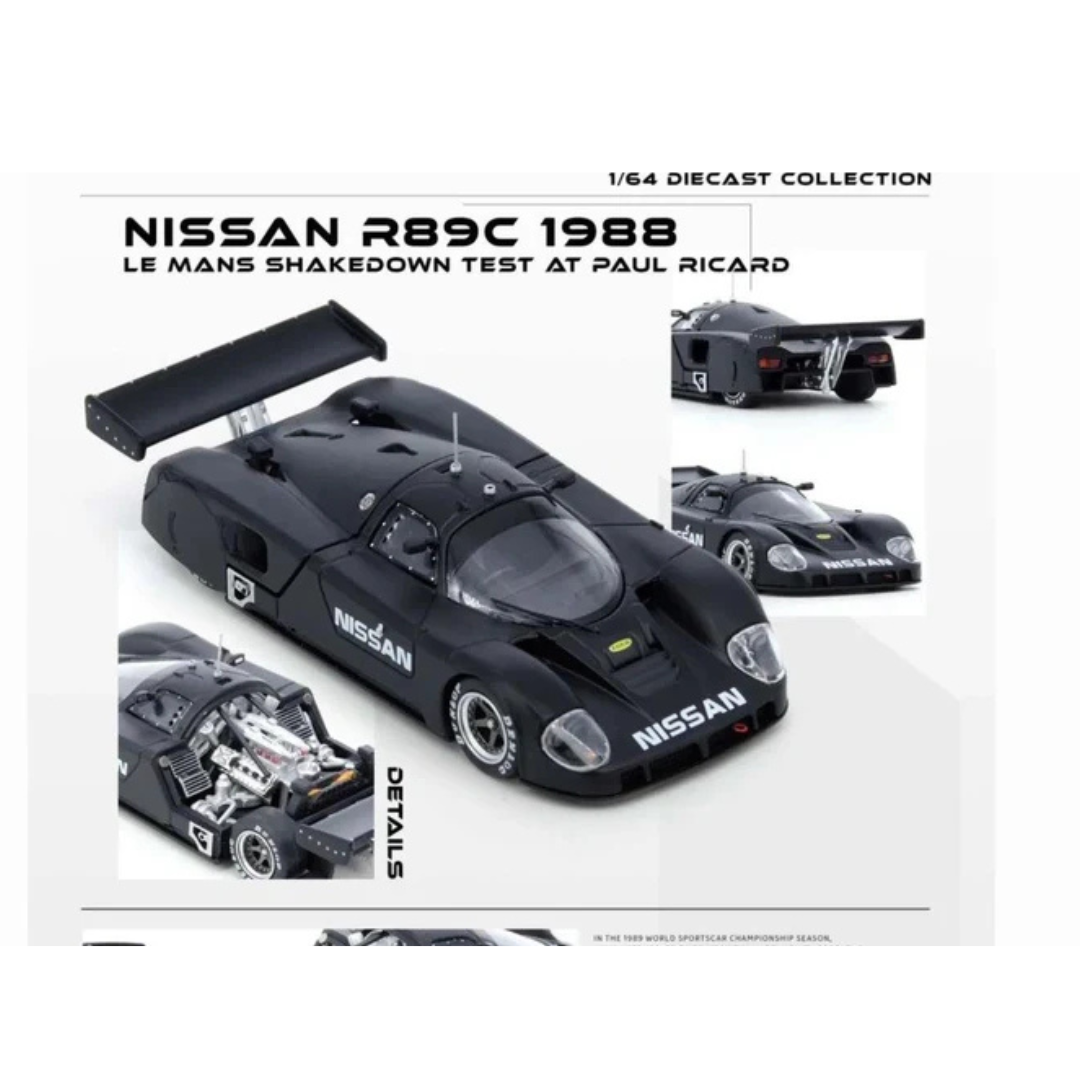 INNO64 Nissan R89C Le Mans Shakedown Test Paul Ricard 1988 Matte Black 1:64 Diecast Racing Car - IN64-R89C-LMT1988