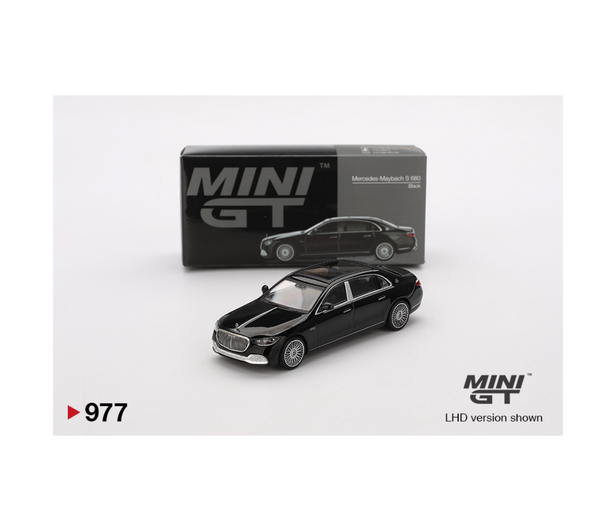 MINI GT Mercedes-Maybach S 680 Black RHD 1:64 Scale Diecast Metal Toy Car #977