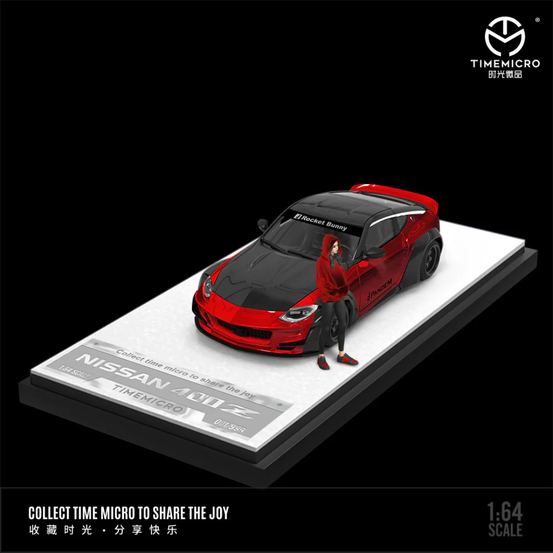 Time Micro Nissan 400Z Pandem Rocket Bunny Widebody Red/Black Limited Edition -TM649101-1