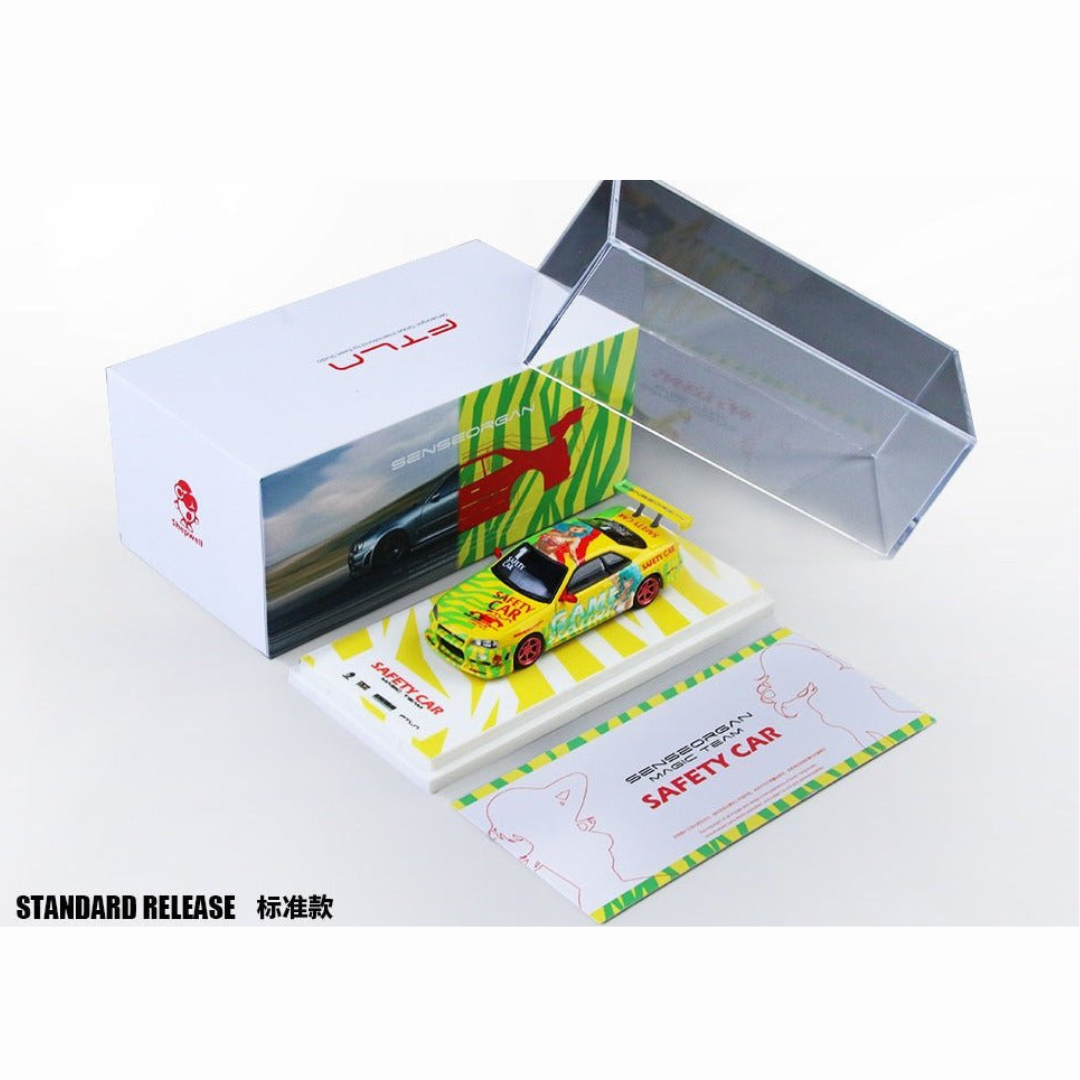 ModernArt × SenseOrgan × Shepwell 1:64 Nissan Skyline GT-R R34 Safety Car Hidden Version (Chase) – MD800505-1