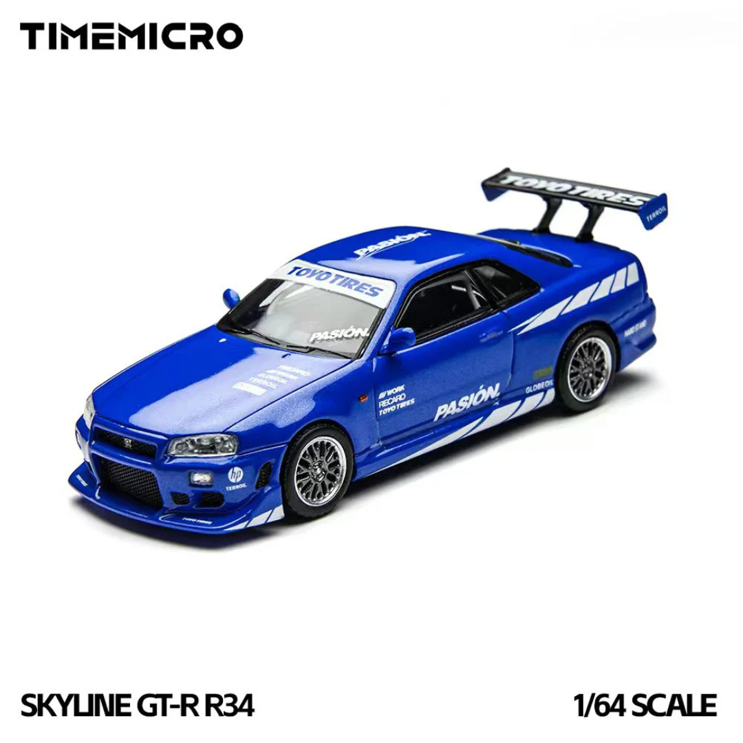 TimeMicro Nissan Skyline GT-R R34 C-West Pasión Blue - TM800507