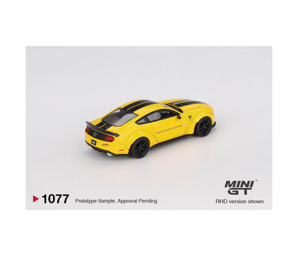 MINI GT LB-WORKS Ford Mustang Triple Yellow RHD 1:64 Scale Diecast Metal Toy Car #1077