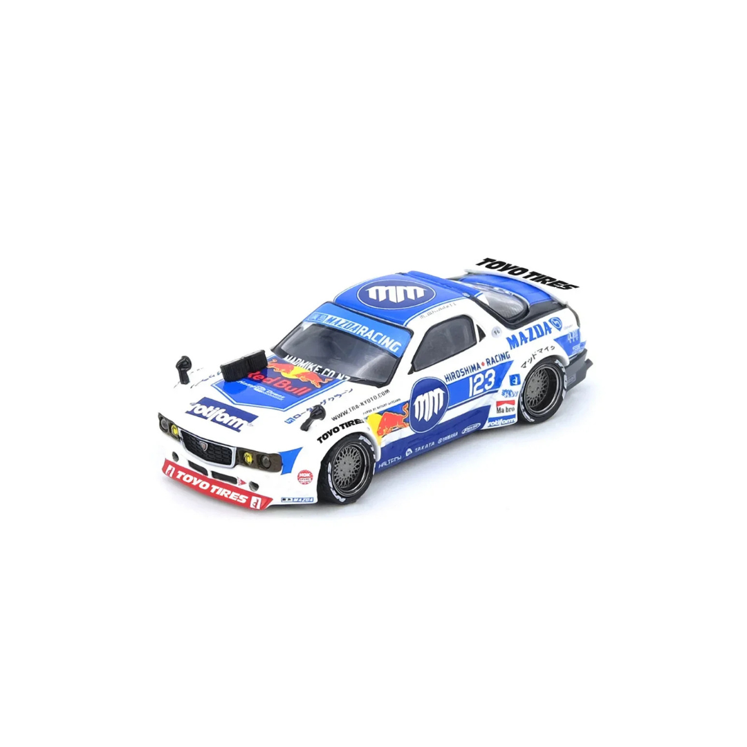 INNO64 Mazda RX-7 (FD3S) Madbul Mad Mike #123 White/Blue 1:64 Diecast Drift Car - IN64-MADLAB01-MADBUL