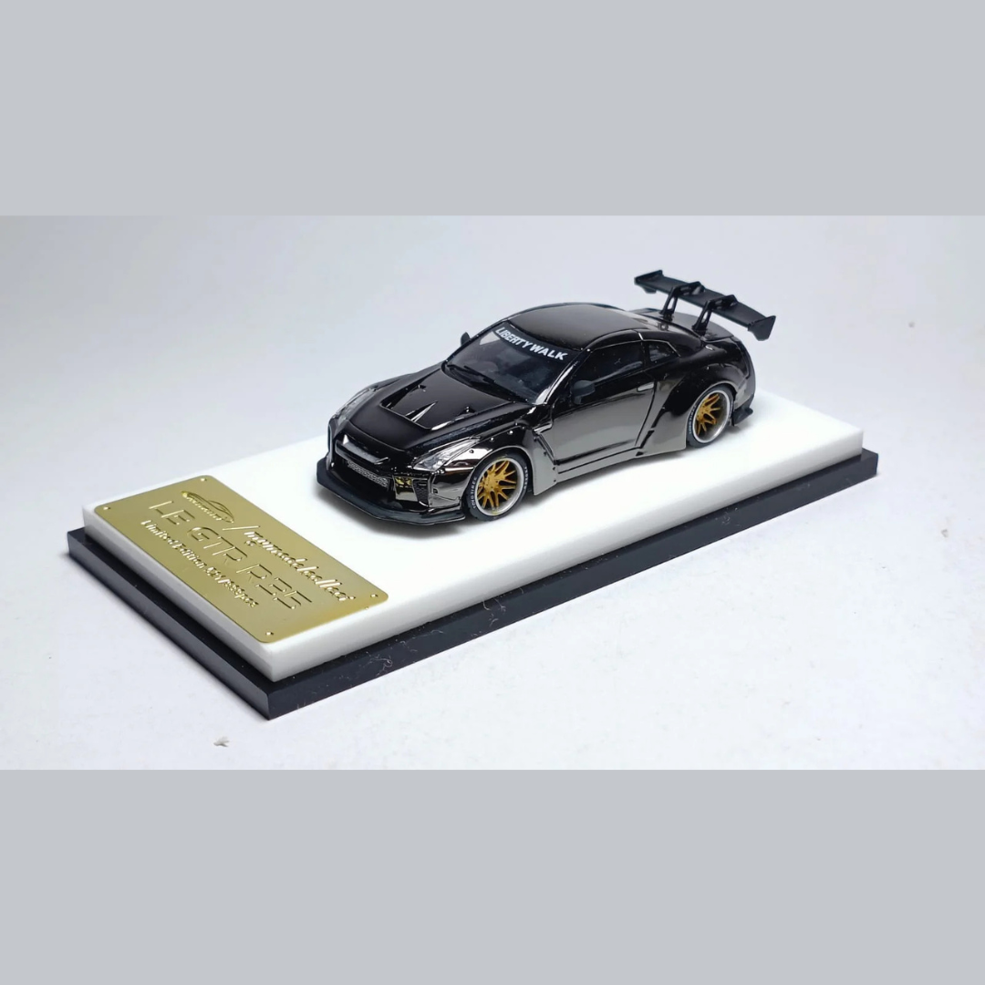 My Model Collect 1:64 Nissan GT-R (R35) Liberty Walk Chrome Gun Grey Limited Edition – MC640004E