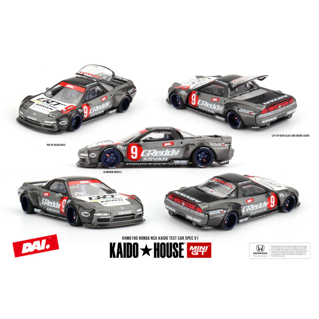 Kaido House x Mini GT Honda NSX Kaido Test Car Spec V1 1:64 Diecast Widebody Car - KHMG190