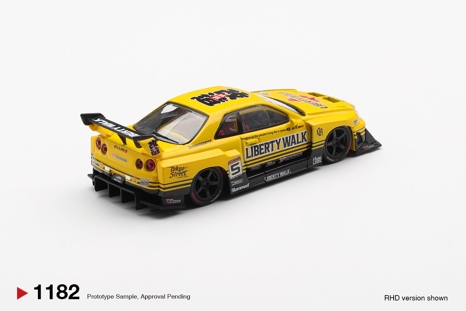 Mini GT Nissan LB-ER34 Super Silhouette Sport Yellow - MGT01182-R  - Box Version