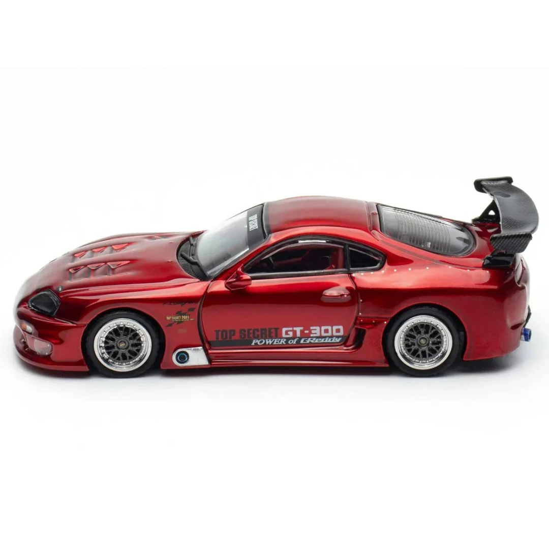 INNO64 Toyota Supra A80 Top Secret GT-300 Red 1:64 Diecast Widebody Car - IN64-A80TS-RED