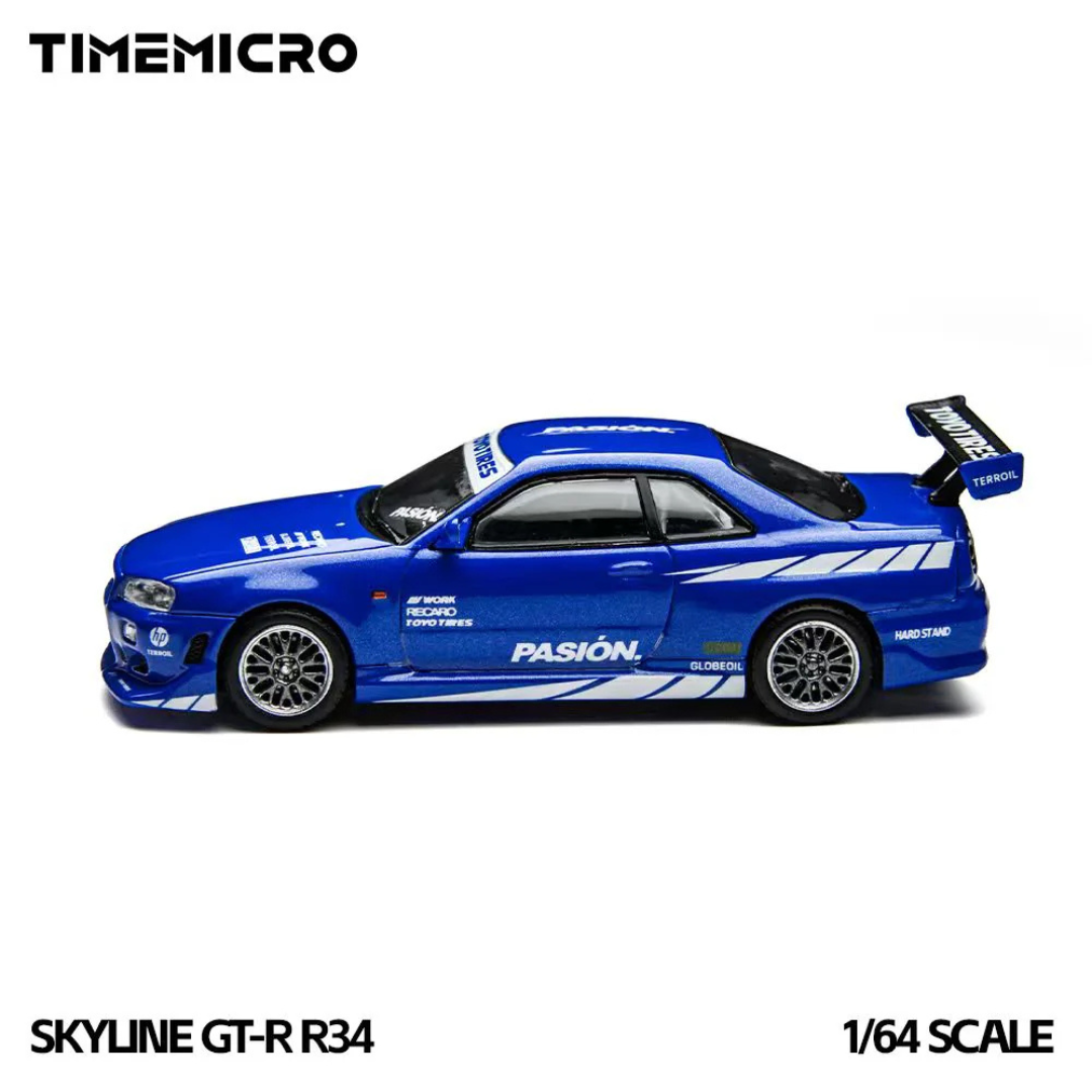 TimeMicro Nissan Skyline GT-R R34 C-West Pasión Blue - TM800507