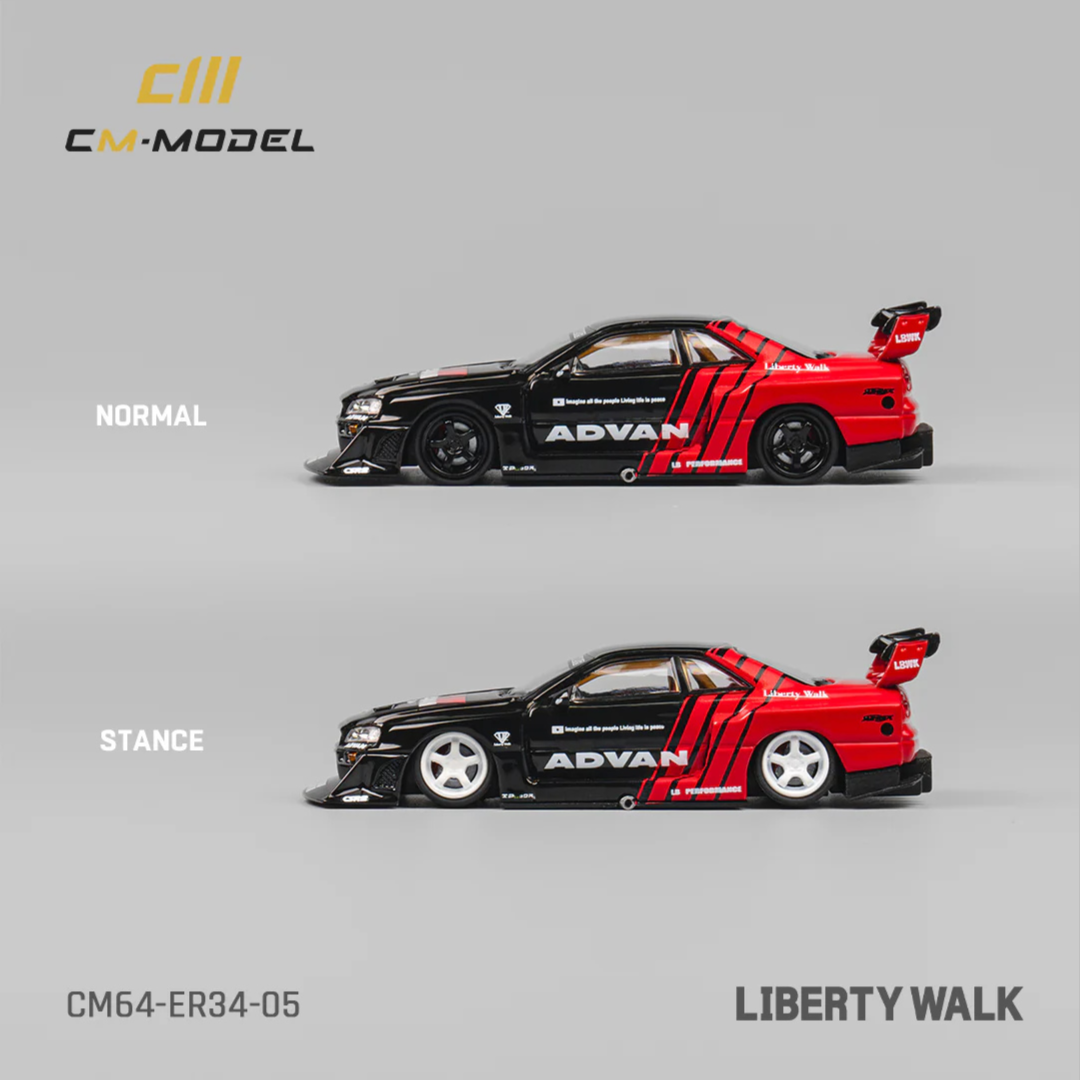CM-Model Nissan Skyline ER34 Liberty Walk Advan Livery – CM64-ER34-05