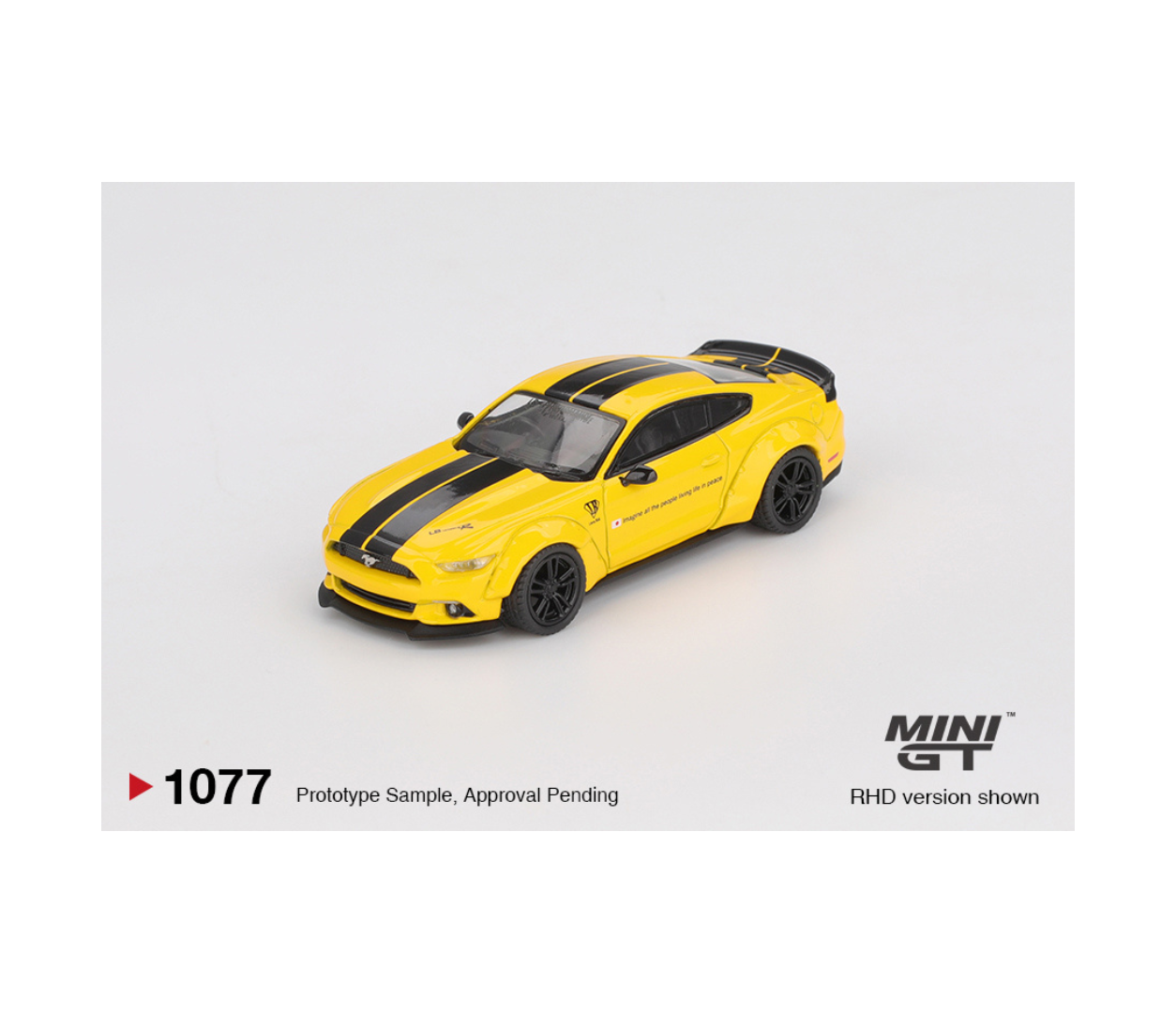 MINI GT LB-WORKS Ford Mustang Triple Yellow RHD 1:64 Scale Diecast Metal Toy Car #1077