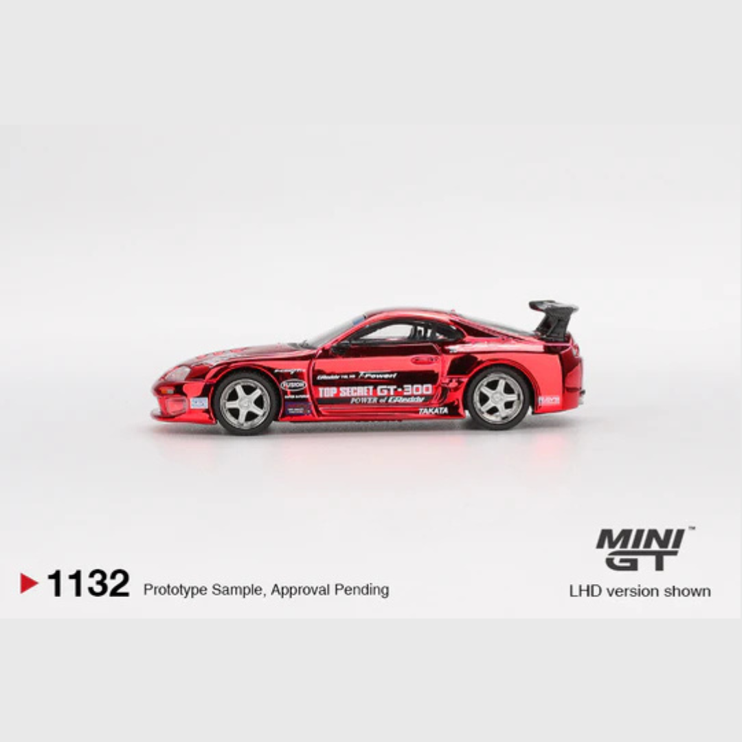 Mini GT Toyota Supra A80 Top Secret GT-300 Red Chrome - MGT01132 - Box Version