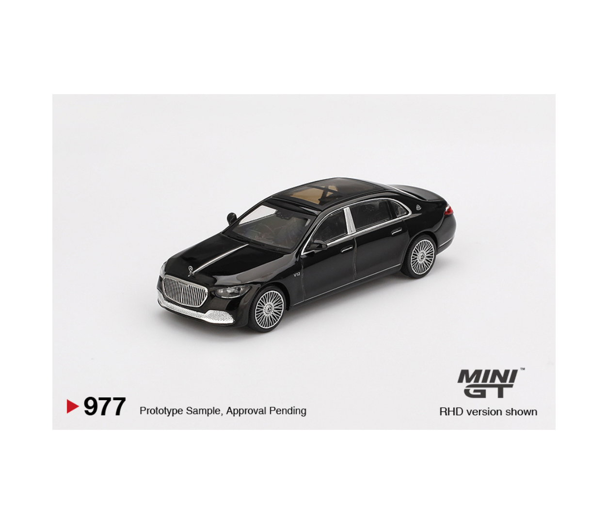 MINI GT Mercedes-Maybach S 680 Black RHD 1:64 Scale Diecast Metal Toy Car #977