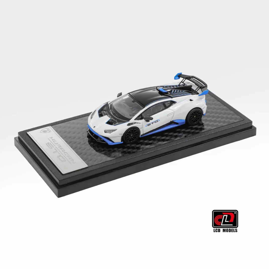LCD Models Lamborghini Huracán STO White/Blue Track Supercar -LCD64043-WH