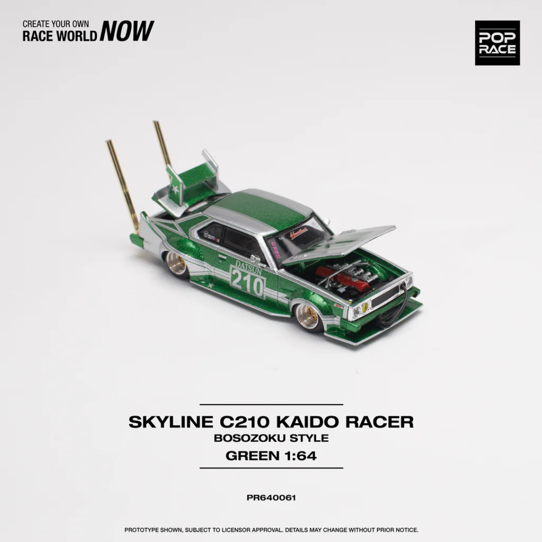 Pop Race Skyline C210 Kaido Racer Bosozoku Style Green – PR64S9-05 (PR640061)