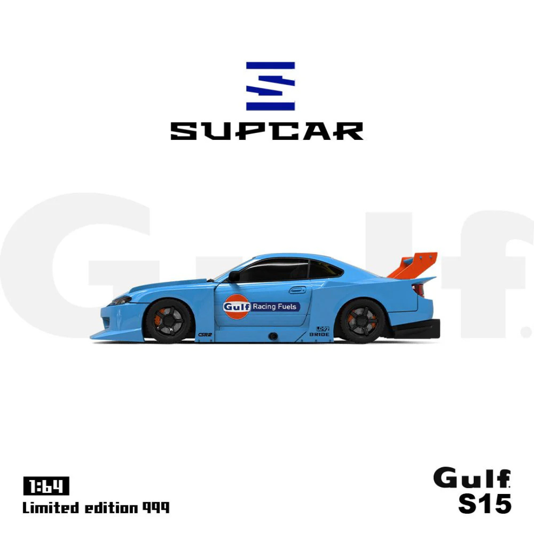 SUPCAR 1:64 Nissan Silvia S15 Gulf Racing Livery Diecast Model Car – SC64040 Limited Edition 999 Pcs