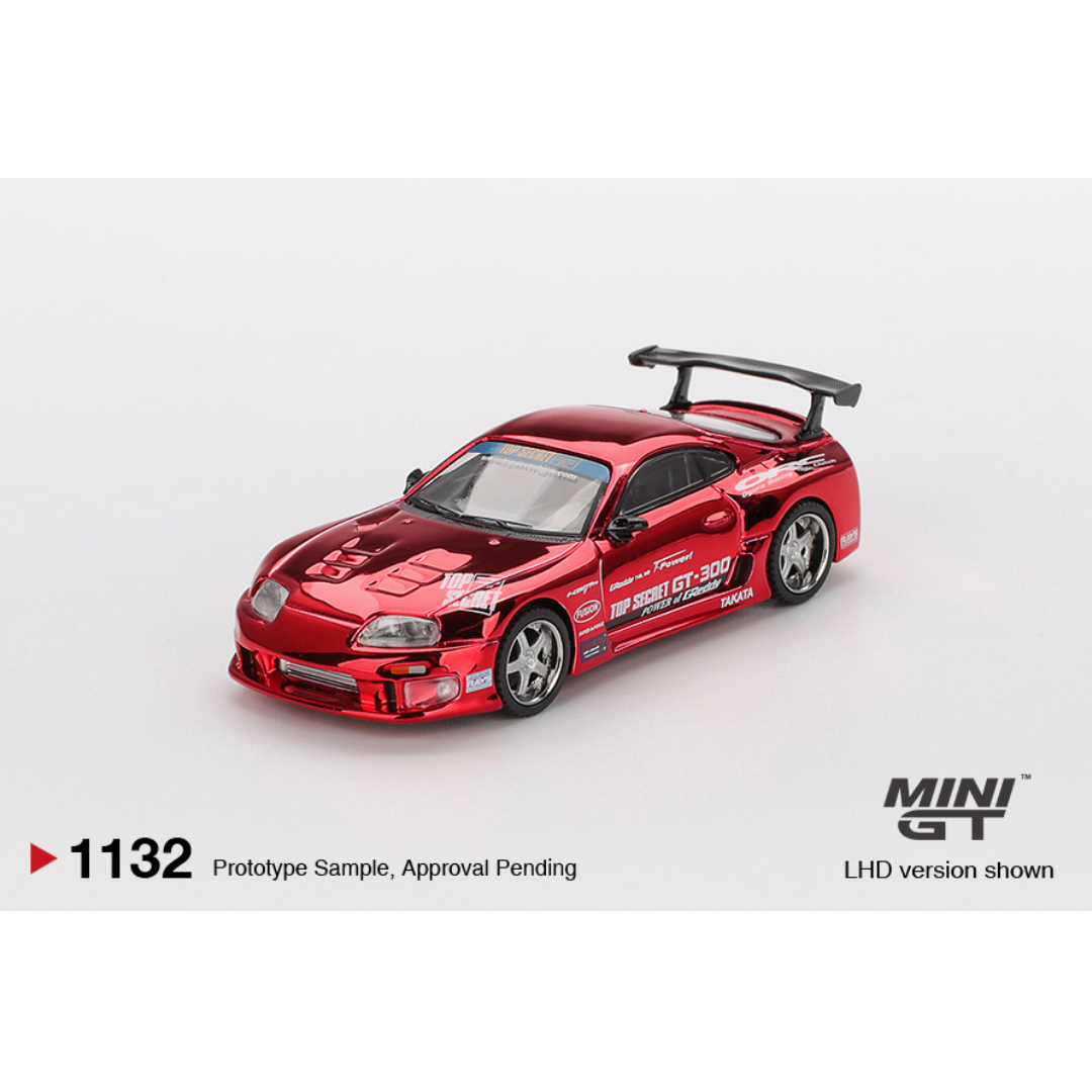 Mini GT Toyota Supra A80 Top Secret GT-300 Red Chrome - MGT01132-BL - Blister Version