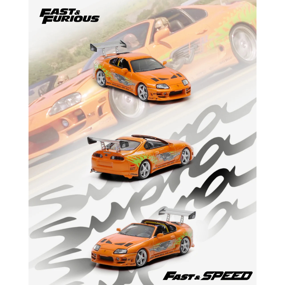 Fast & Speed 1:64 Toyota Supra A80 Targa Bomex Orange Fast & Furious - FS-SUPRA-WOF