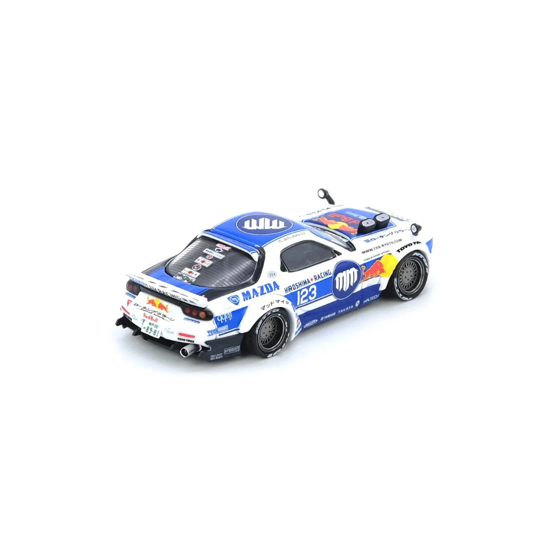 INNO64 Mazda RX-7 (FD3S) Madbul Mad Mike #123 White/Blue 1:64 Diecast Drift Car - IN64-MADLAB01-MADBUL