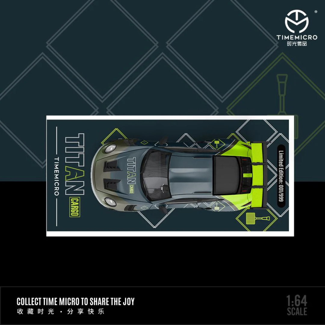 Time Micro Porsche 911 (992) GT3 RS Titan Cargo Green 1:64 Diecast Widebody Car - TM644639