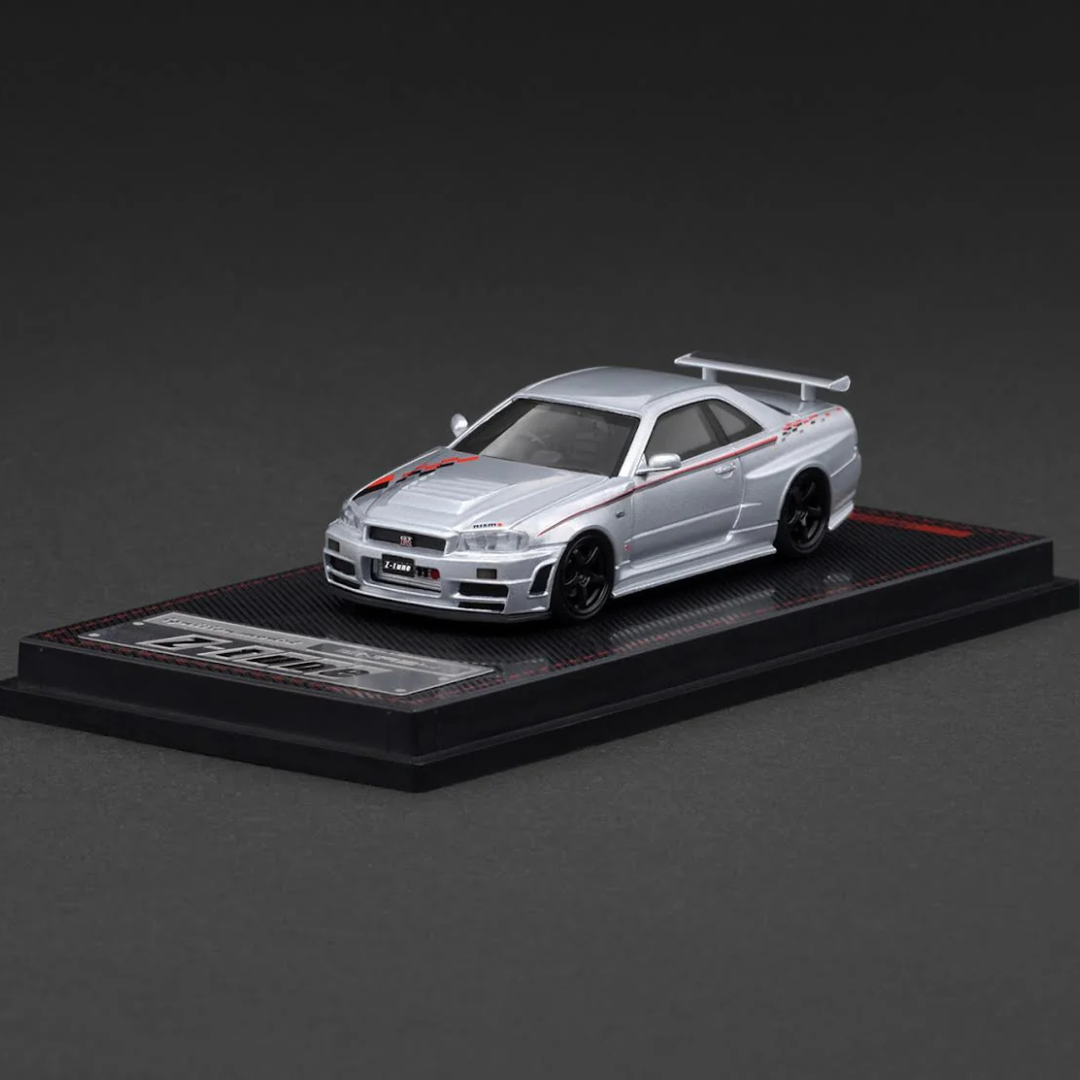 Ignition Model 1:64 Nissan Nismo R34 GT-R Z-Tune Silver Diecast Model Car – IG3840