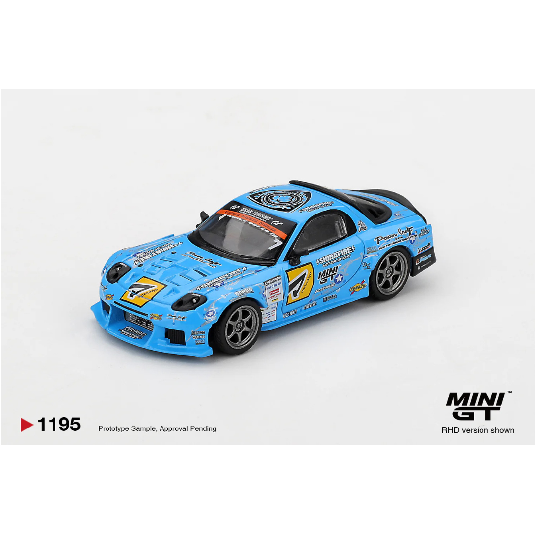 Mini GT Mazda RX-7 RE-Amemiya 2025 D1GP Light Blue #7 - MGT01195-BL Blister Version