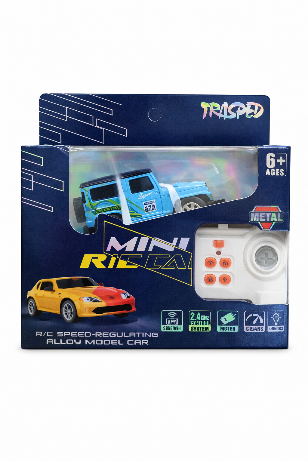 Trasped Toyota Land Cruiser 1:64 Scale Metal RC Car with Type-C Charging – Mini Off-Road Remote Control SUV