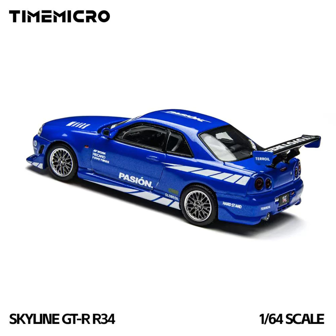 TimeMicro Nissan Skyline GT-R R34 C-West Pasión Blue - TM800507