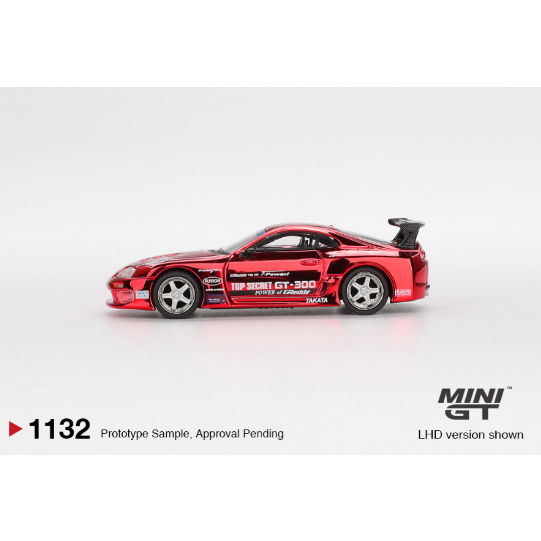 Mini GT Toyota Supra A80 Top Secret GT-300 Red Chrome - MGT01132-BL - Blister Version